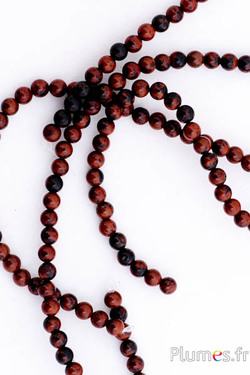 Perles rondes acryliques - Ø 4 mm, trou 1 mm - brun-noir